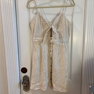 Lost + Wander Cream Striped Mini Dress